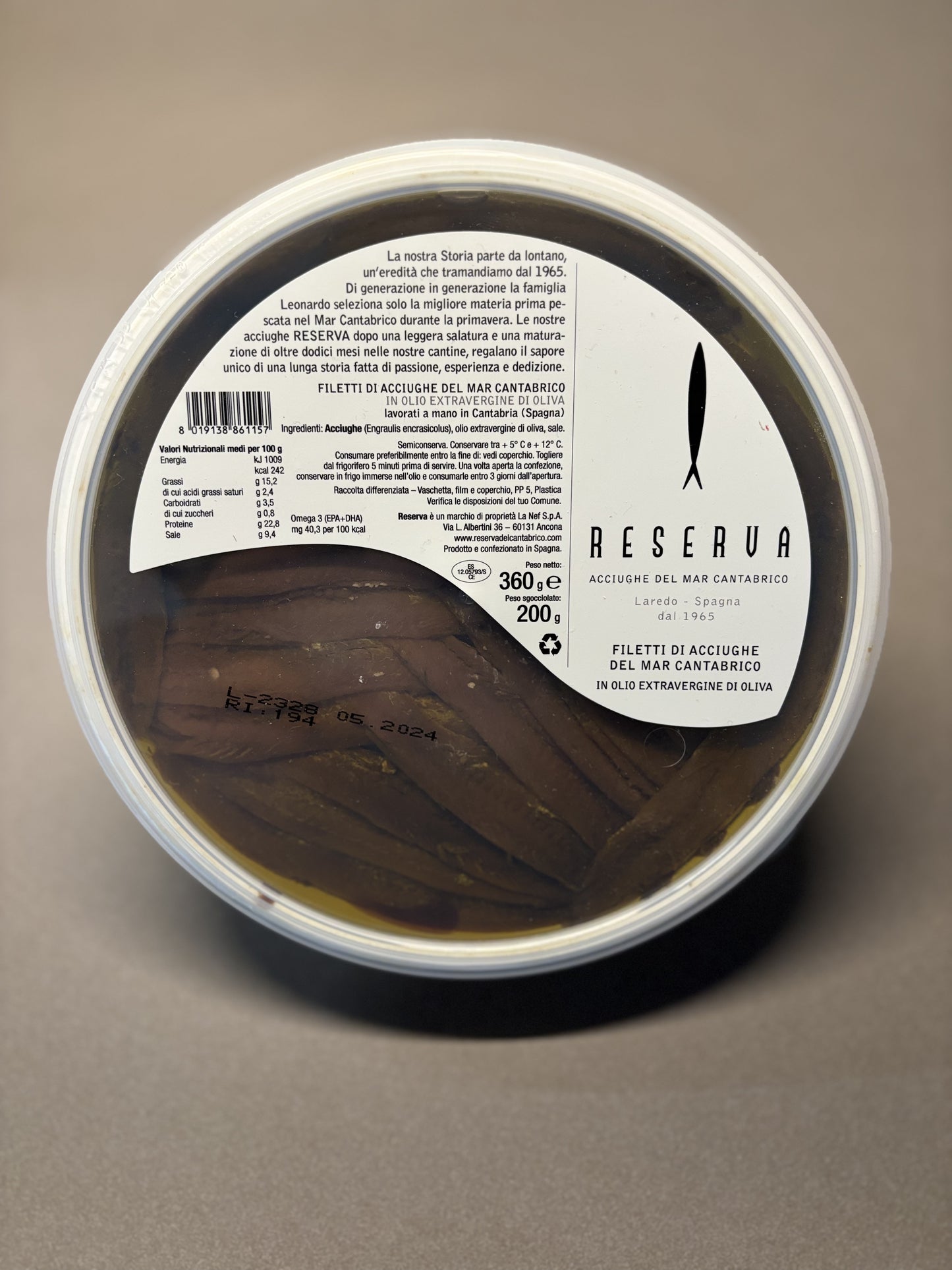 Acciughe Reserva del mar Cantabrico in olio EVO