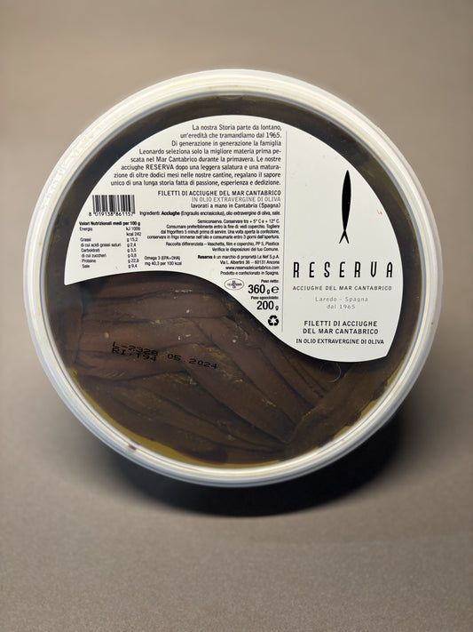 Acciughe Reserva del mar Cantabrico in olio EVO